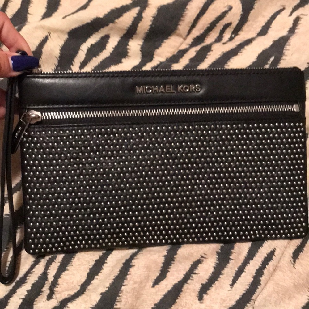Michael Kors Selma micro stud wristlet clutch